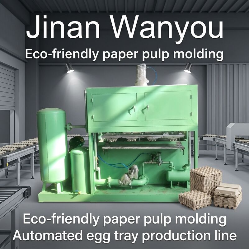 Mesin pembuatan bak telur dengan output 10.000 pcs / jam, sistem stacking otomatis dan input kertas daur ulang untuk produksi bak pulp kertas yang efisien