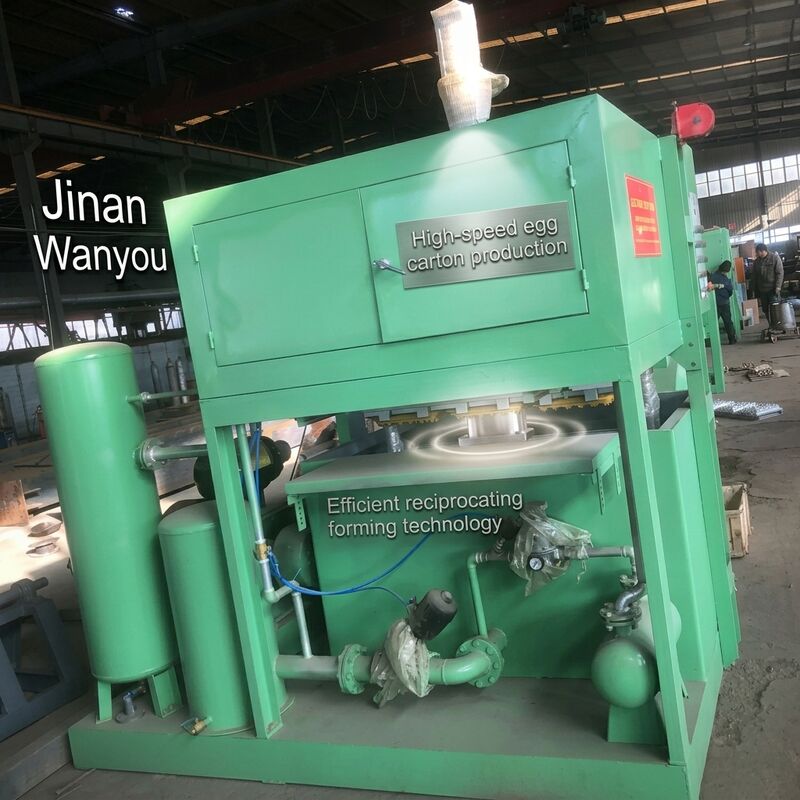 Otomatis 40kw Kecil1000pcs Per Jam Mesin Tray Telur Kertas EggTray Jalur Produksi Untuk Membuat Tray Telur Karton Telur Sepatu Tray Apple Tray PLC Dikendalikan
