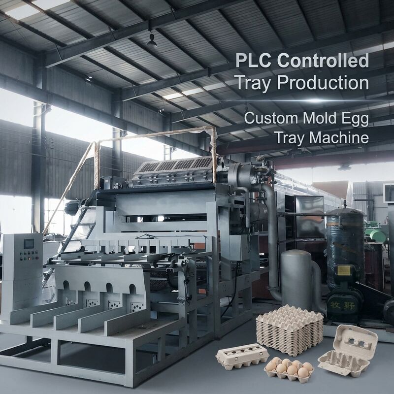 2000-3000PCS/H Mesin Tray Telur Rotary Eco-Friendly Daur Ulang kertas Tray Telur Produksi Line.