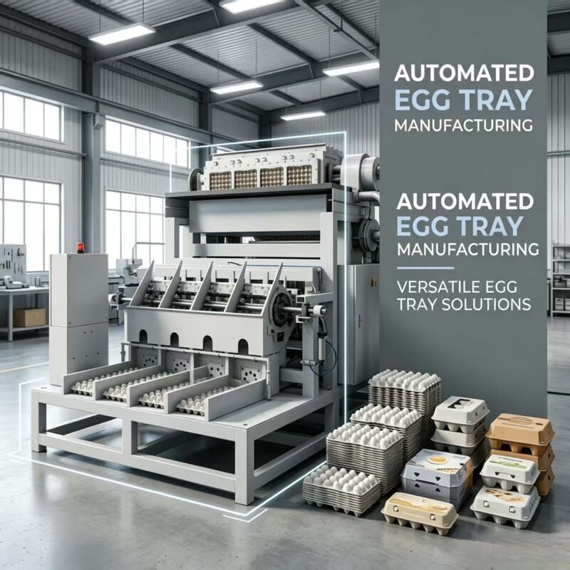 WANYOU WY-P6 Rotary Egg Tray Forming Machine dengan PLC Automatic Control untuk 2000-3000 pcs/h Produksi menggunakan pulp kertas daur ulang